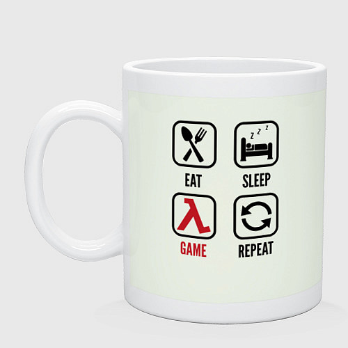 Кружка Eat - sleep - Half-Life - repeat / Фосфор – фото 1