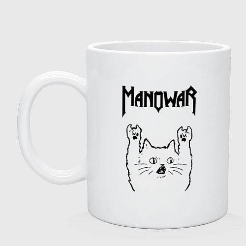 Кружка Manowar - rock cat / Белый – фото 1