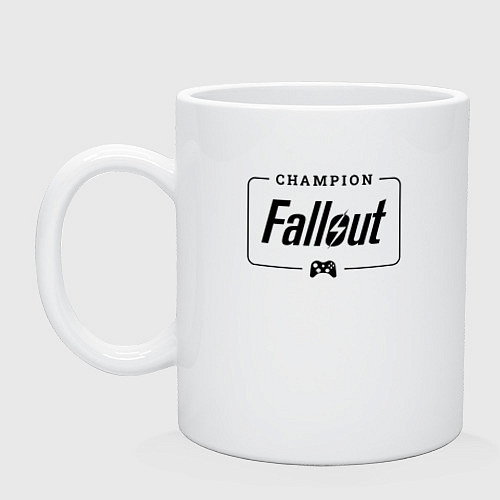 Кружка Fallout gaming champion: рамка с лого и джойстиком / Белый – фото 1