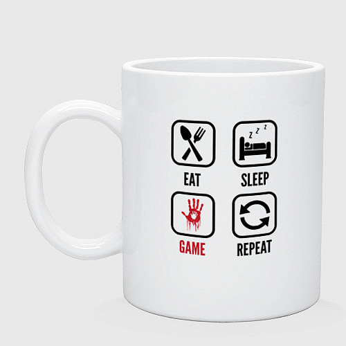 Кружка Eat - sleep - Death Stranding - repeat / Белый – фото 1