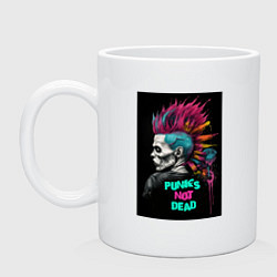 Кружка керамическая Punks not dead, цвет: белый