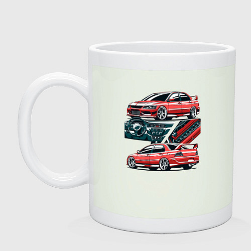 Кружка Mitsubishi Lancer Evolution IX V1 / Фосфор – фото 1