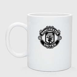 Кружка керамическая Manchester United black, цвет: белый