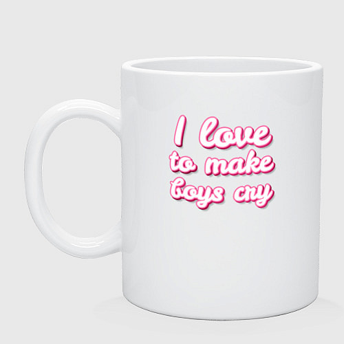 Кружка I love to make boys cry барби стиль / Белый – фото 1