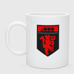 Кружка керамическая Manchester logo, цвет: белый