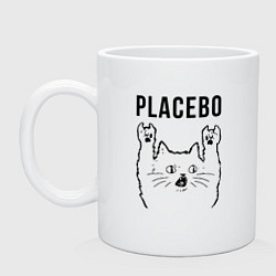 Кружка керамическая Placebo - rock cat, цвет: белый
