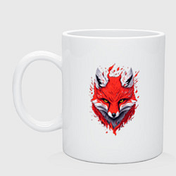 Кружка керамическая Лисий демон, цвет: белый