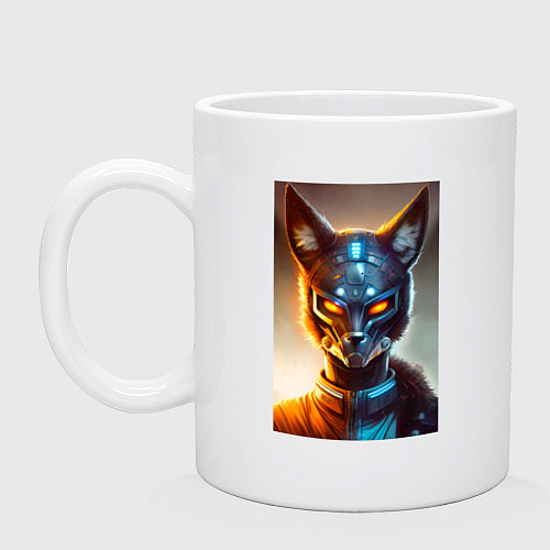 Кружка Cyber-fox - neural network / Белый – фото 1