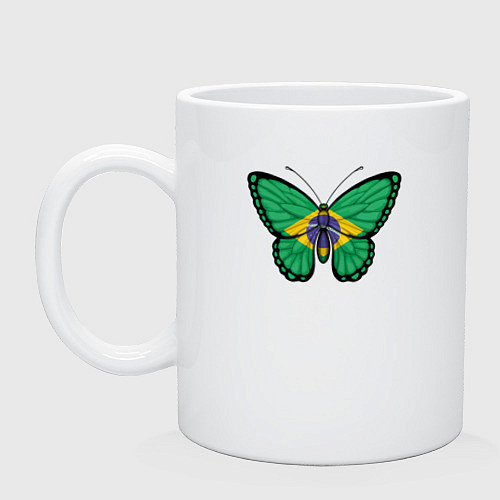 Кружка Бразилия бабочка / Белый – фото 1