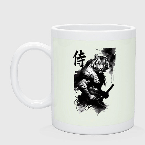 Кружка Tiger samurai - hieroglyph - art / Фосфор – фото 1