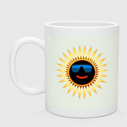 Кружка керамическая Солнце в очках, цвет: фосфор