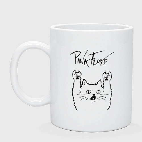 Кружка Pink Floyd - rock cat / Белый – фото 1
