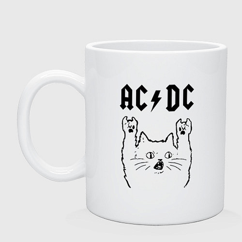 Кружка AC DC - rock cat / Белый – фото 1