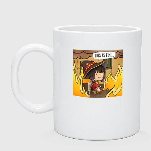 Кружка This is fine Megumin / Белый – фото 1