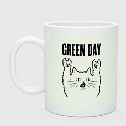 Кружка керамическая Green Day - rock cat, цвет: фосфор