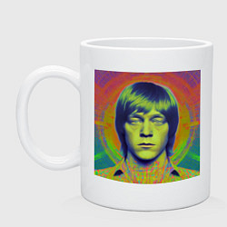 Кружка керамическая Brian Jones Digital Glitch Art, цвет: белый