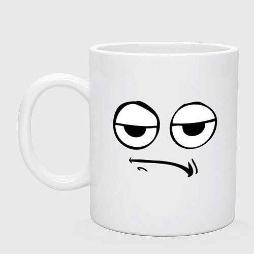 Кружка Unhappy tired emoji face / Белый – фото 1