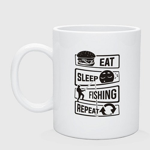 Кружка Eat sleep fishing repeat / Белый – фото 1