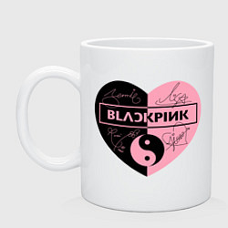 Кружка керамическая Blackpink сердце, цвет: белый