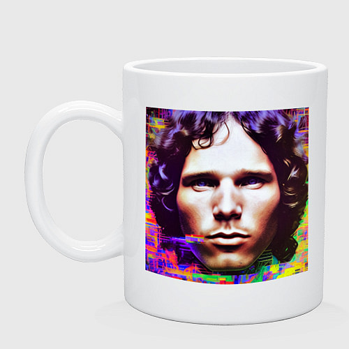 Кружка Jim Morrison Glitch 25 Digital Art / Белый – фото 1