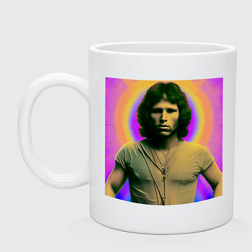 Кружка Jim Morrison Galo Glitch Art / Белый – фото 1