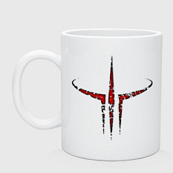 Кружка керамическая Quake III logo, цвет: белый