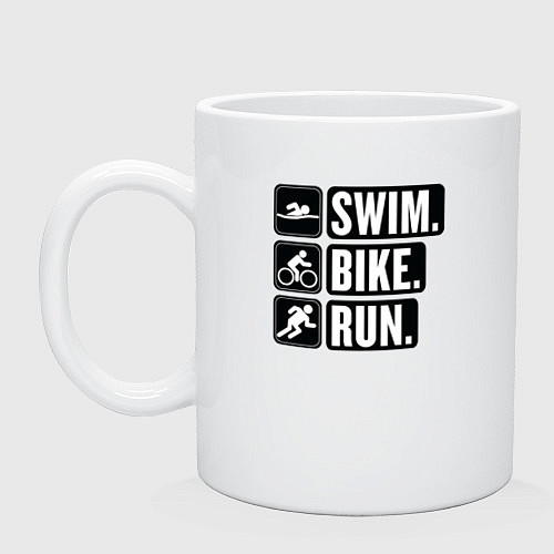Кружка Swim bike run / Белый – фото 1