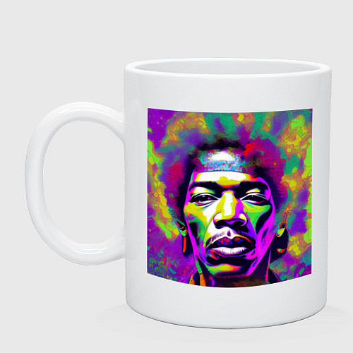 Кружка Jimi Hendrix in color Glitch Art / Белый – фото 1