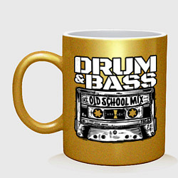 Кружка керамическая Dnb oldschool, цвет: золотой