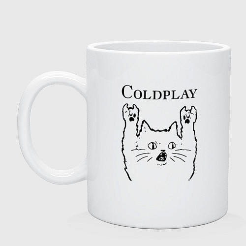 Кружка Coldplay - rock cat / Белый – фото 1