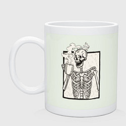 Кружка керамическая Skeleton morning, цвет: фосфор