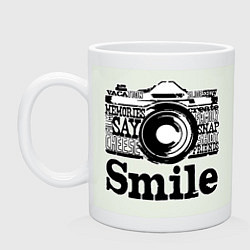 Кружка керамическая Smile camera, цвет: фосфор