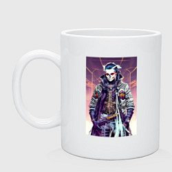 Кружка керамическая Джонни Депп - хэллоуин - фантазия, цвет: белый