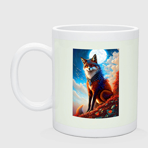 Кружка Крутая лисичка с медальоном - нейросеть / Фосфор – фото 1