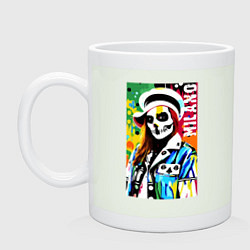 Кружка керамическая Skeleton fashionista - Milano - pop art, цвет: фосфор