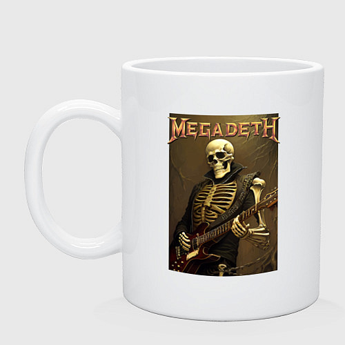 Кружка Megadeth - skeleton - heavy metal / Белый – фото 1