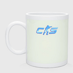 Кружка керамическая CS2 blue logo, цвет: фосфор