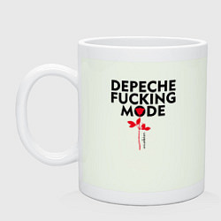 Кружка керамическая Depeche Mode - Rose mode white, цвет: фосфор