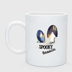 Кружка керамическая Spooky season, цвет: белый