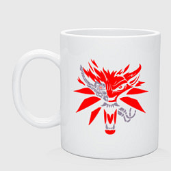 Кружка керамическая Logo: The Witcher Cyberpunk 2077, цвет: белый