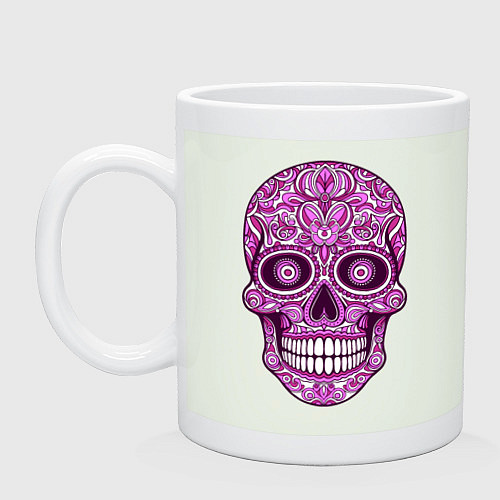 Кружка Череп мексиканский в розовых оттенках / Фосфор – фото 1
