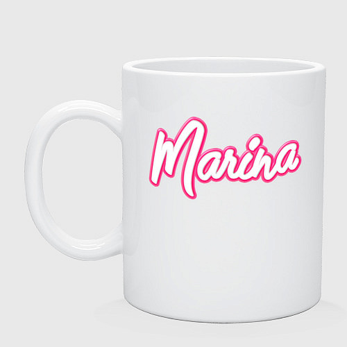Кружка Марина в стиле барби / Белый – фото 1