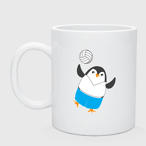 Кружка Пингвин волейболист / Белый – фото 1