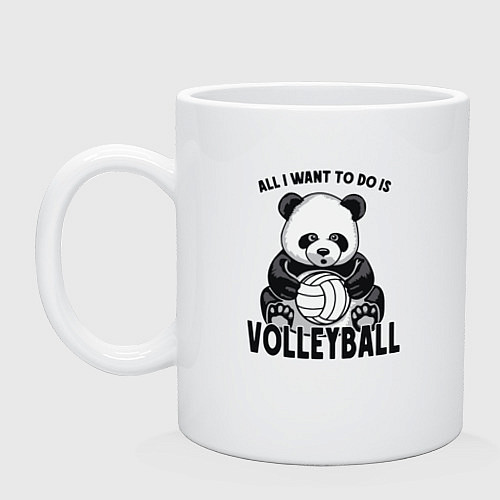 Кружка Panda volleyball / Белый – фото 1