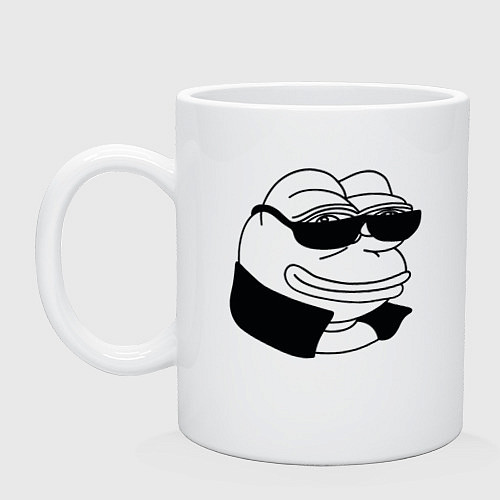Кружка Лягушонок пепе в очках мем / Белый – фото 1