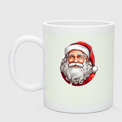 Кружка керамическая Санта клаус иллюстрация-стикер, цвет: фосфор