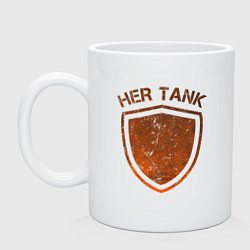 Кружка керамическая Her tank love, цвет: белый