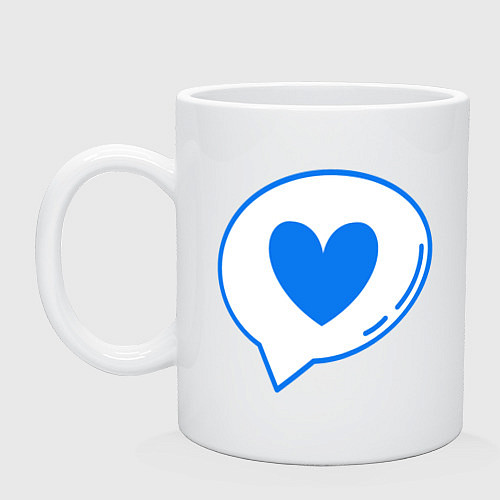 Кружка Голубое сердечко в сообщении парное / Белый – фото 1