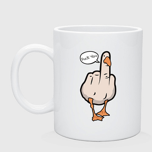 Кружка Duck you - фак ю / Белый – фото 1