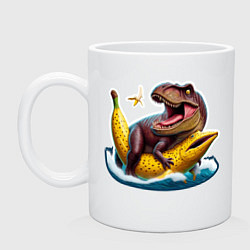 Кружка керамическая Членозавр Рекс, цвет: белый